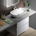 Sapho - Plošča pod umivalnik AVICE 150x49,5 cm siva/cement