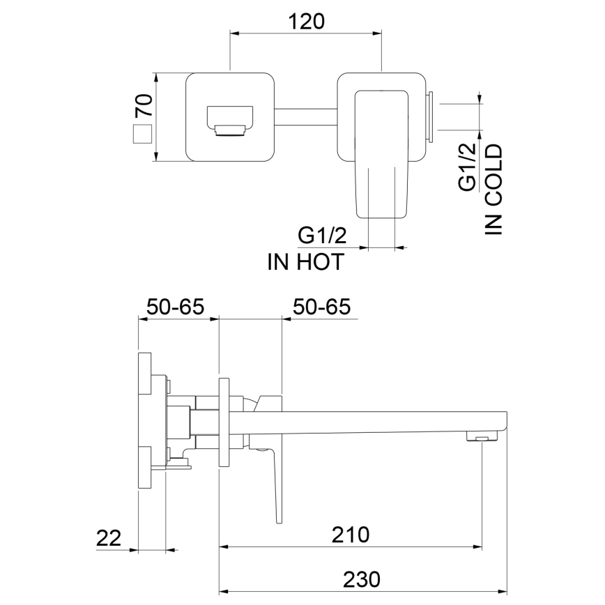 Sapho - Podometna pipa za umivalnik TURSI, sijajni krom