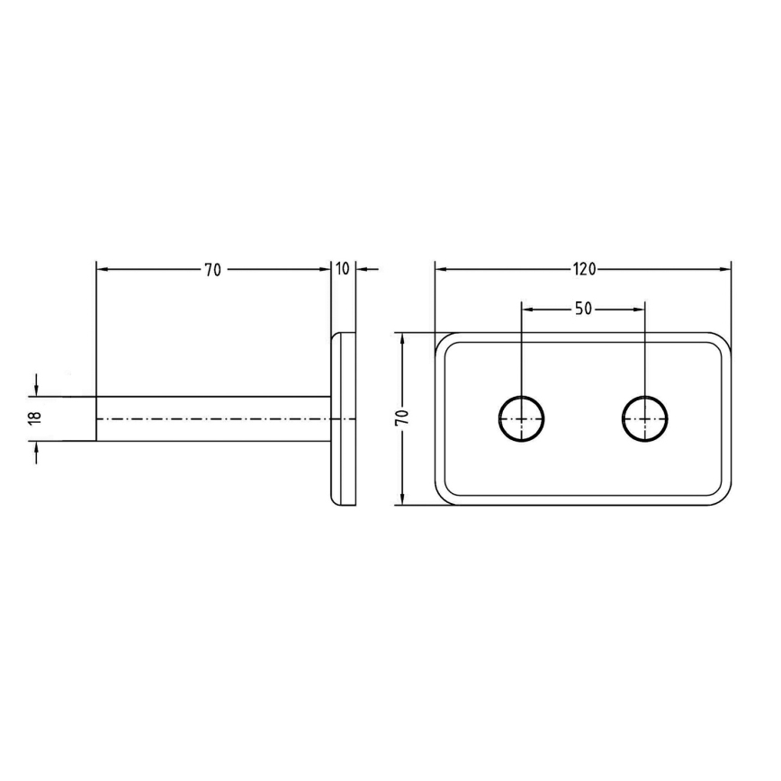 Sapho - pokrovna rozeta za središčno priključitev TWIN mat črna