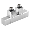 Sapho - Priključni komplet ventilov za sredinsko priključitev CUBE TWIN, poliran krom