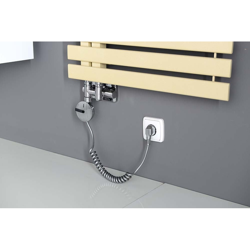 Sapho - priključni komplet ventilov za sredinsko priključitev TWIN COMBI, desni/sijajni krom