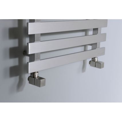 Sapho - Priključni set kotnih ventilov CUBE, 2 kosa, brušeno nerjaveče jeklo