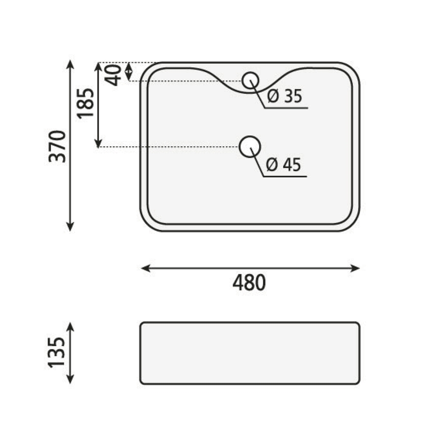 Sapho - Pultni umivalnik BALENA 48x37 cm keramika/bela