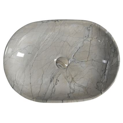 Sapho - Pultni umivalnik DALMA 59x42 cm keramika/siva