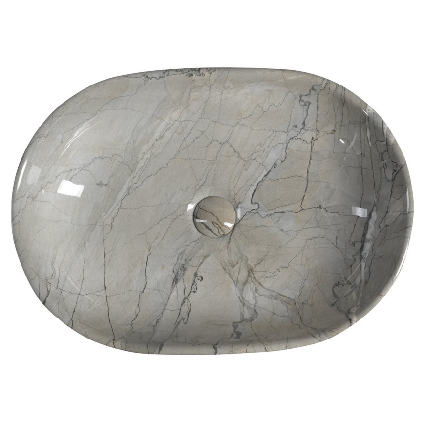 Sapho - Pultni umivalnik DALMA 59x42 cm keramika/siva