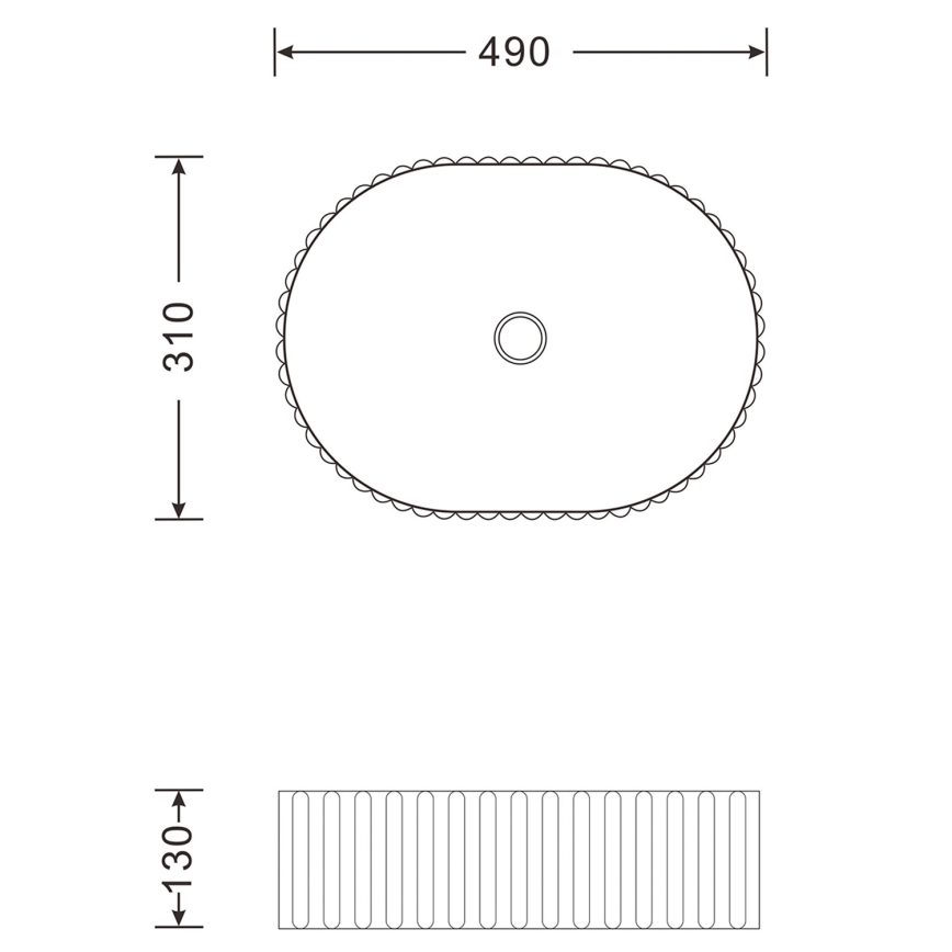 Sapho - Pultni umivalnik PICOBELLO 49x31 cm keramika/bela