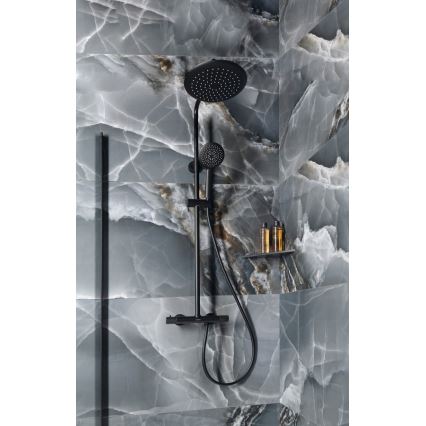 Sapho - Tuš komplet z baterijo SOLARIS mat črna