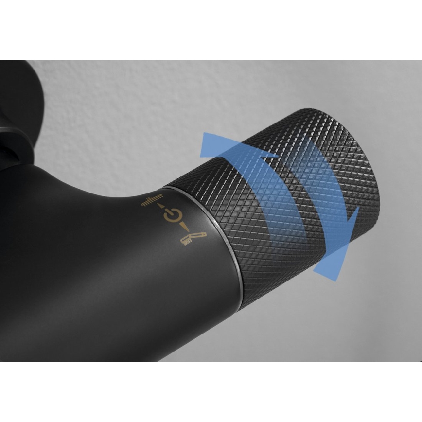 Sapho - Tuš komplet z baterijo SOLARIS mat črna