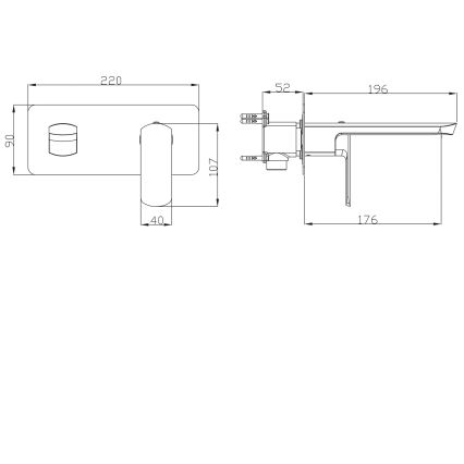 Sapho - Pipa za umivalnik za podometno vgradnjo MIXONA 9x19,6 cm, visokosijajni krom