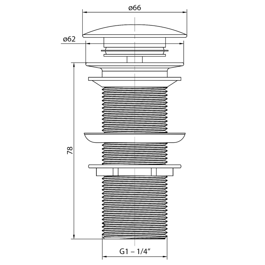 Sapho - Umivalni odtok BLOK pr. 6,6 cm carrata/bela