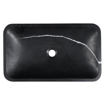 Sapho - Umivalnik na pult BLOK 60 x 35 cm, kamen/mat črna