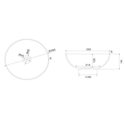 Sapho - Umivalnik na pult FORMIGO, premer 39 cm, beton/bež