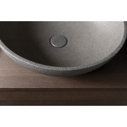 Sapho - Umivalnik na pult TURF premer 44 cm beton/črni granit