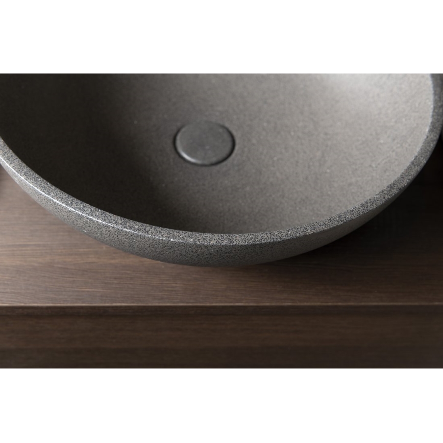 Sapho - Umivalnik na pult TURF premer 44 cm beton/črni granit