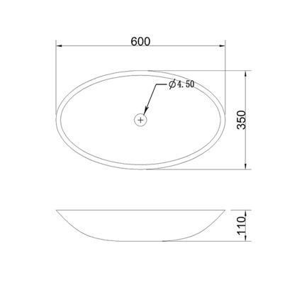 Sapho - Umivalnik za pult BLOK 60x35 cm marquin/mat črna