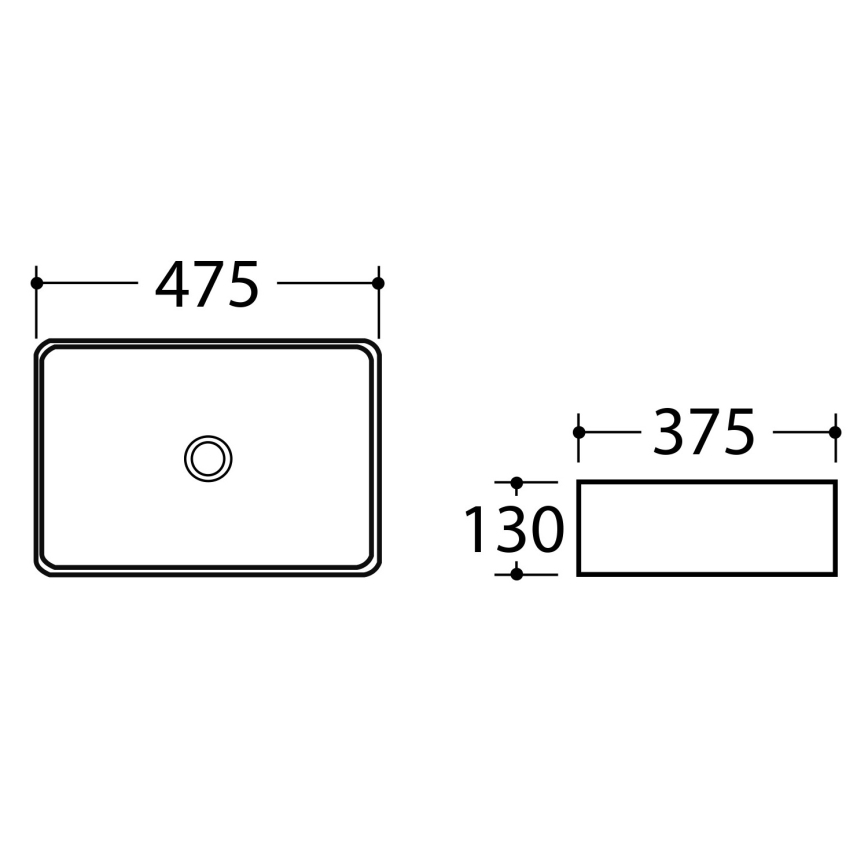 Sapho - Umivalnik za pult DALMA 47,5x37,5 cm keramika/Carrara
