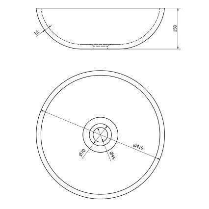Sapho - Umivalnik za pult PRIORI premer 41 cm rjav/moder