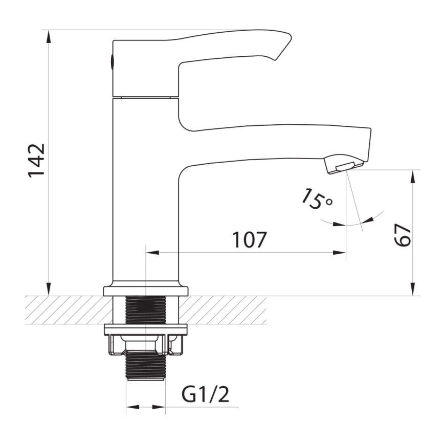 Sapho - Umivalniška baterija SMALL 14 cm sijajni krom