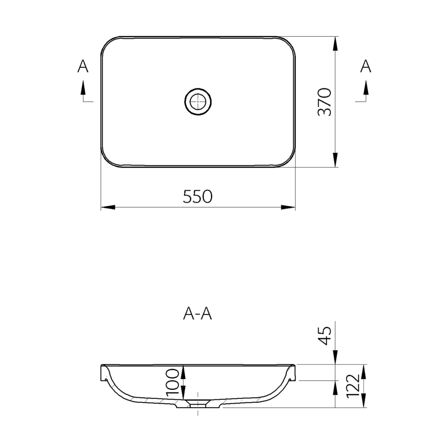 Sapho - Vgradni umivalnik ASOFFI 55x37 cm marmor/bela