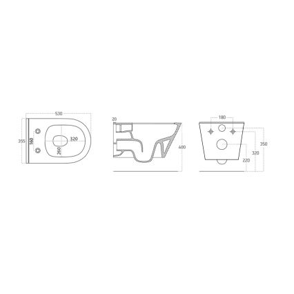 Sapho - Viseče WC z bidetno prho AVVA CLEANWASH keramika/bela