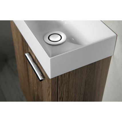 Sapho - Viseči umivalnik PICCOLINO 31x17 cm levi/liti marmor/bel