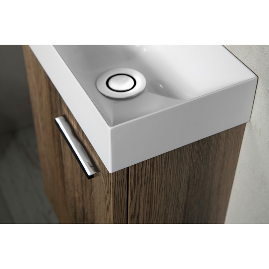 Sapho - Viseči umivalnik PICCOLINO 31x17 cm levi/liti marmor/bel