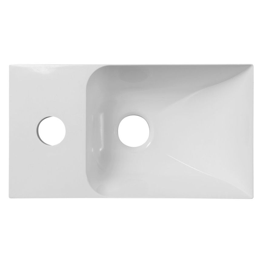 Sapho - Viseči umivalnik PICCOLINO 31x17 cm levi/liti marmor/bel