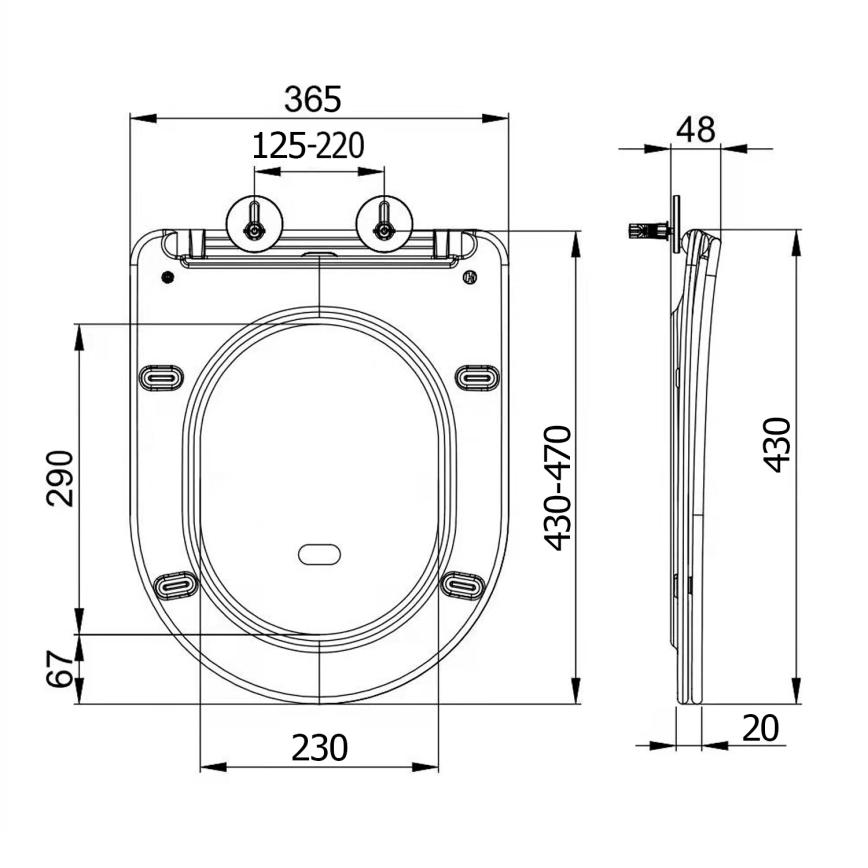 Sapho - WC sedalo SoftClose PACO črno