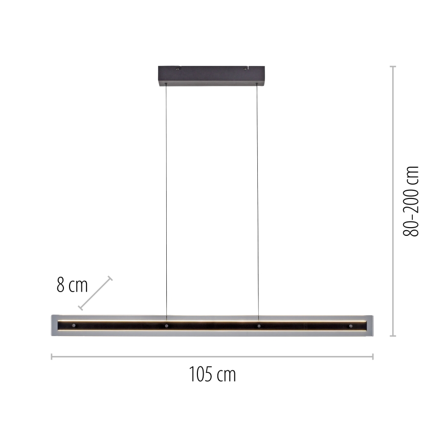 Schöner Wohnen 11316-18 - LED viseča svetilka na kablu LENA z možnostjo zatemnitve LED/32W/230V 105 cm črna