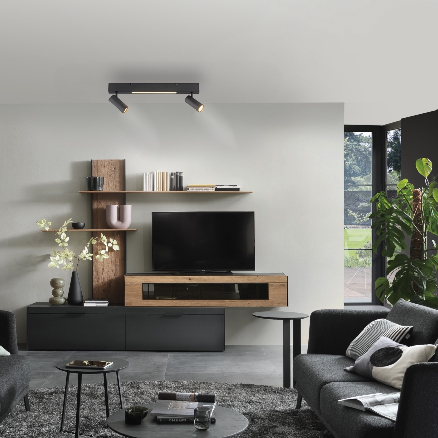 Schöner Wohnen 11793-18 - LED točkovno svetilo DANTE 2xGU10/10W/230V + LED/7,2W črna