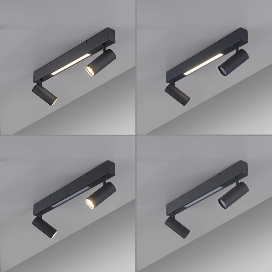 Schöner Wohnen 11793-18 - LED točkovno svetilo DANTE 2xGU10/10W/230V + LED/7,2W črna