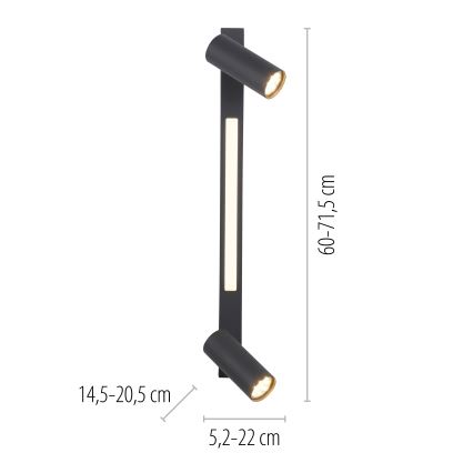 Schöner Wohnen 11793-18 - LED točkovno svetilo DANTE 2xGU10/10W/230V + LED/7,2W črna