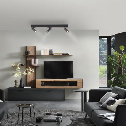 Schöner Wohnen 11794-18 - LED stropna svetilka DANTE 3xGU10/10W/230V + LED/14,4W črna
