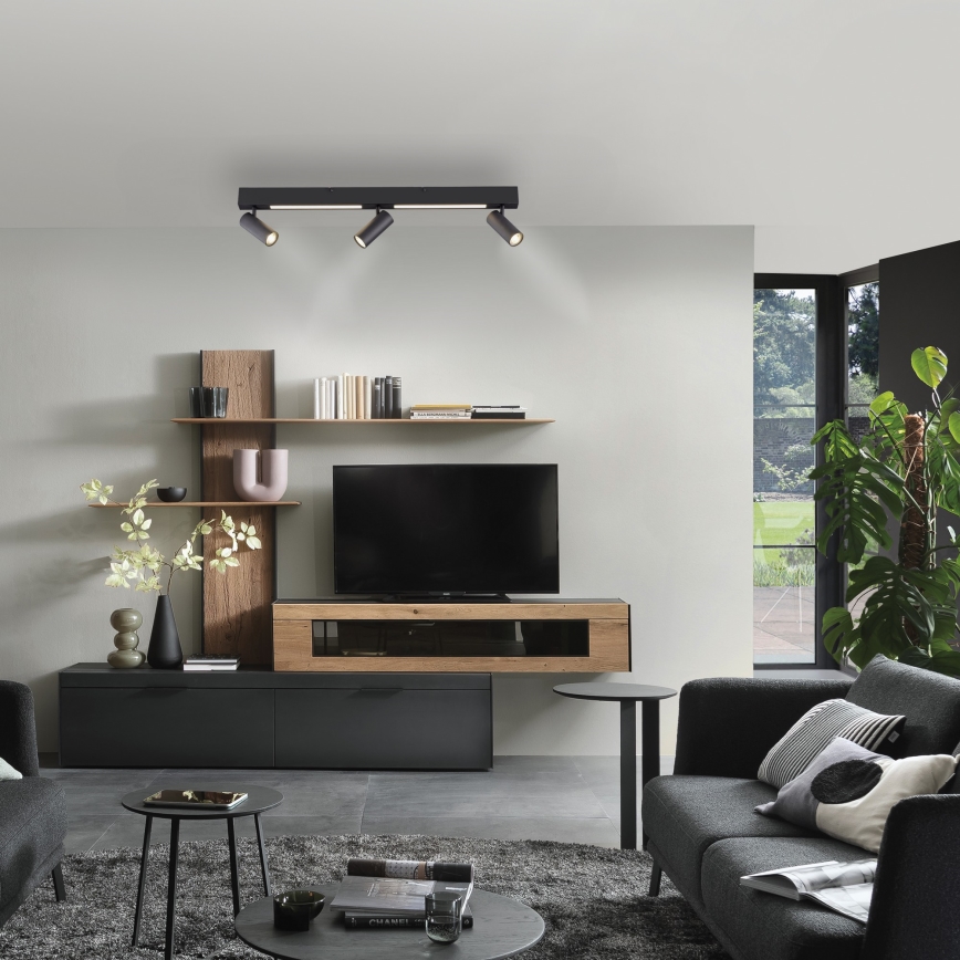Schöner Wohnen 11794-18 - LED stropna svetilka DANTE 3xGU10/10W/230V + LED/14,4W črna