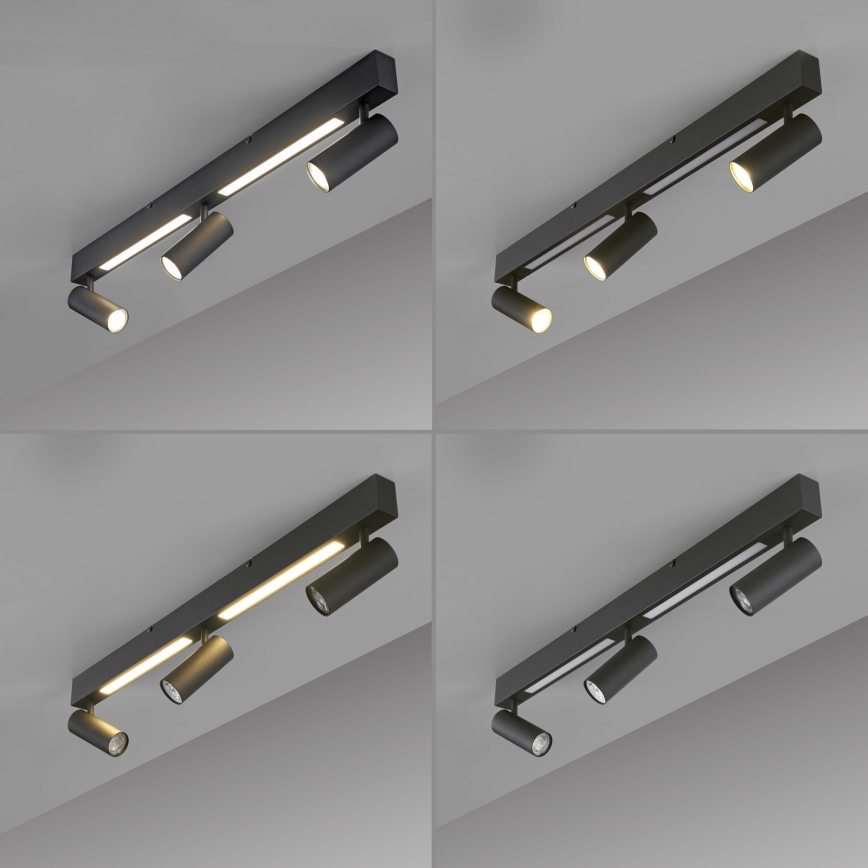 Schöner Wohnen 11794-18 - LED stropna svetilka DANTE 3xGU10/10W/230V + LED/14,4W črna
