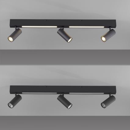 Schöner Wohnen 11794-18 - LED stropna svetilka DANTE 3xGU10/10W/230V + LED/14,4W črna