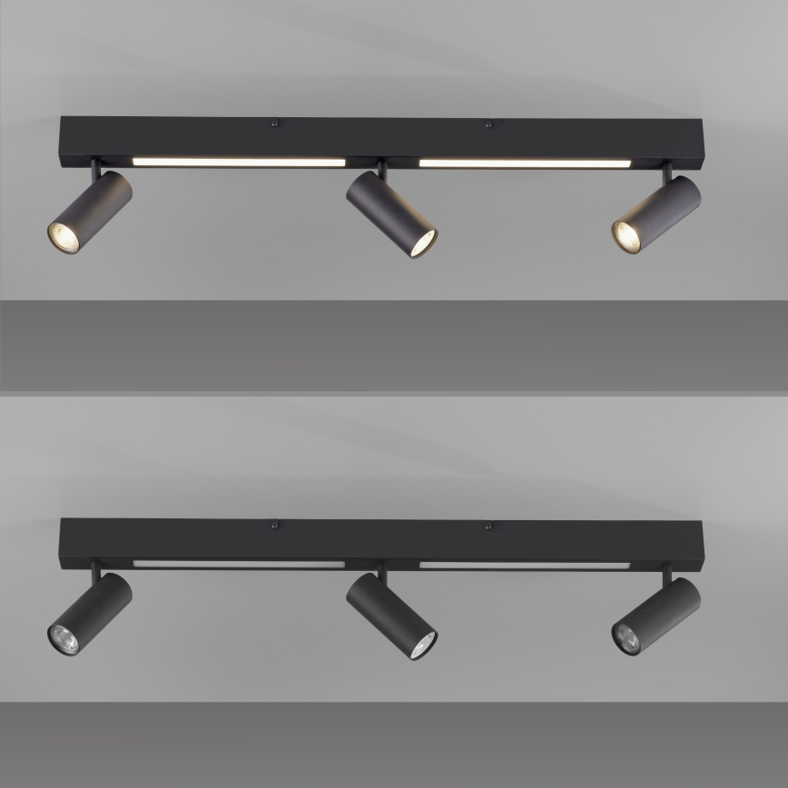 Schöner Wohnen 11794-18 - LED stropna svetilka DANTE 3xGU10/10W/230V + LED/14,4W črna