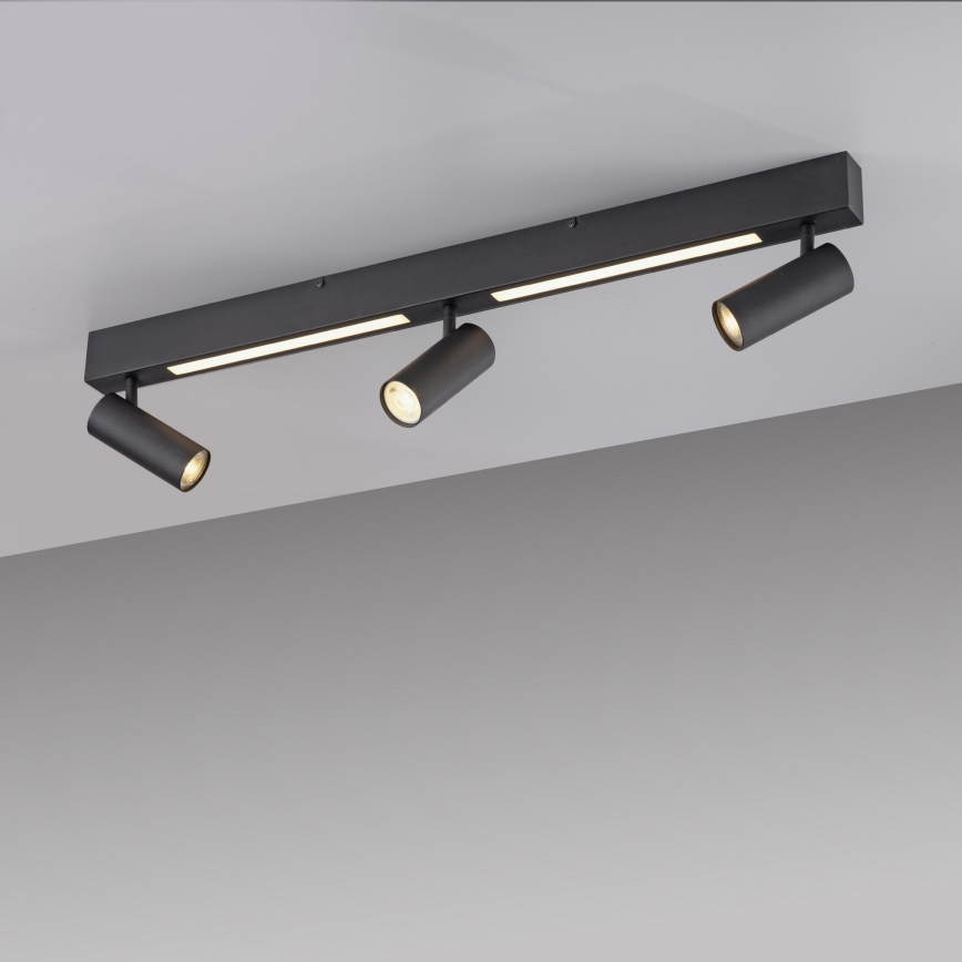 Schöner Wohnen 11794-18 - LED stropna svetilka DANTE 3xGU10/10W/230V + LED/14,4W črna