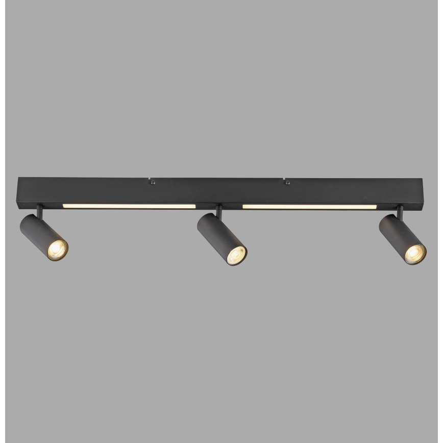 Schöner Wohnen 11794-18 - LED stropna svetilka DANTE 3xGU10/10W/230V + LED/14,4W črna