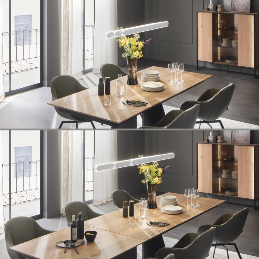 Schöner Wohnen 12577-16 - Zatemnjiv LED lestenec na jeklenem kablu ADRIANA ROUND 2xLED/24W/230V 2700/3000/3500/4000/5000K bela