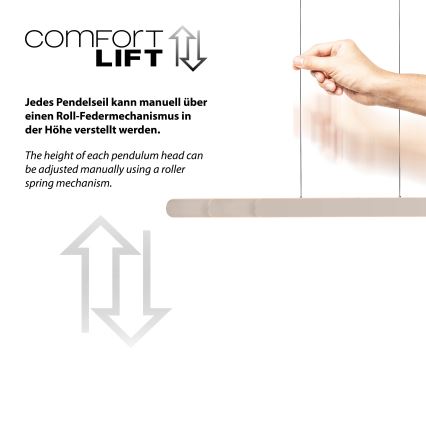 Schöner Wohnen 12577-39 - zatemljiv LED viseči lestenec na kablu ADRIANA ROUND 2xLED/24W/230V 2700/3000/3500/4000/5000K 160 cm siva