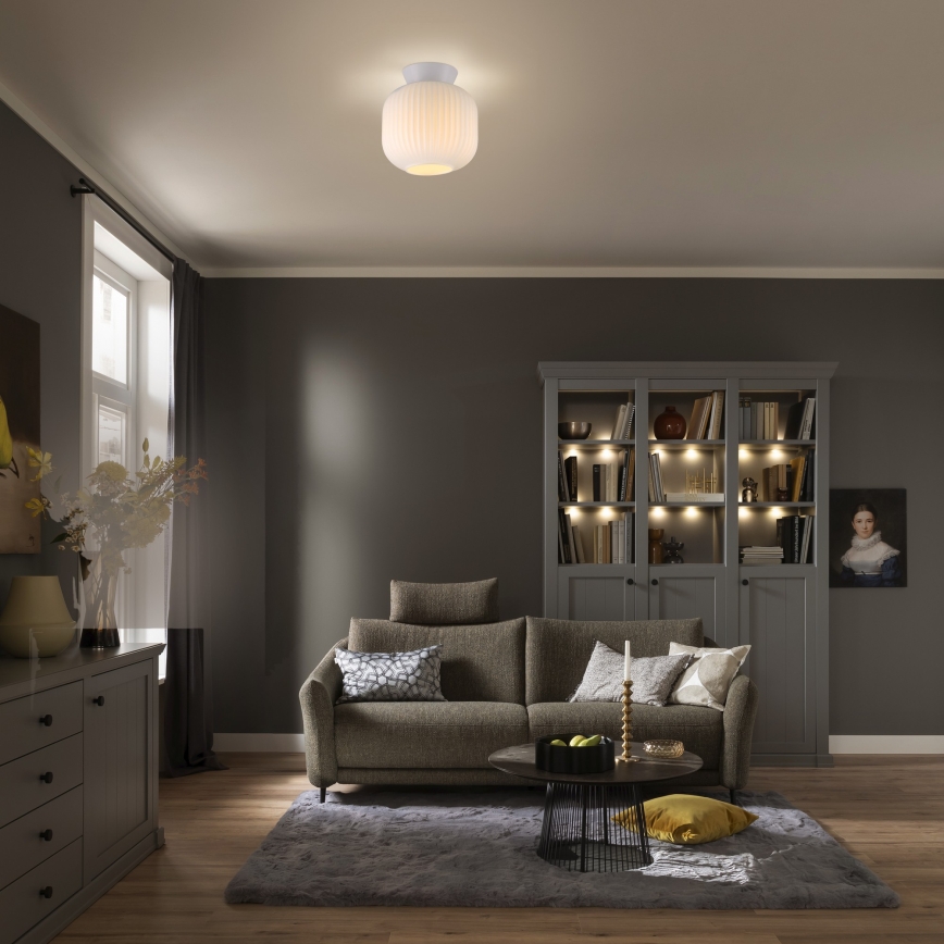 Schöner Wohnen 13574-16 - Stropna svetilka NAMI 1xE27/25W/230V, premer 20 cm, bela