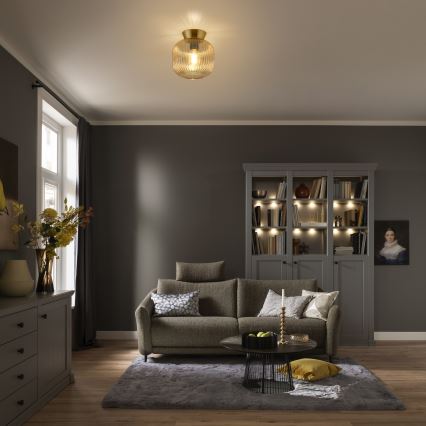 Schöner Wohnen 13574-27 - Stropna svetilka NAMI 1xE27/25W/230V premer 20 cm zlata/bežna/dimna