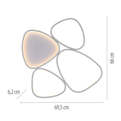 Schöner Wohnen 14038-16 - LED Zatemnljivo stropno svetilo PEBBLES LED/35,5W/230V belo