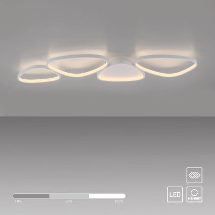 Schöner Wohnen 14039-16 - Stropna LED svetilka z zatemnitvijo PEBBLES, LED/35,5W/230V, bela