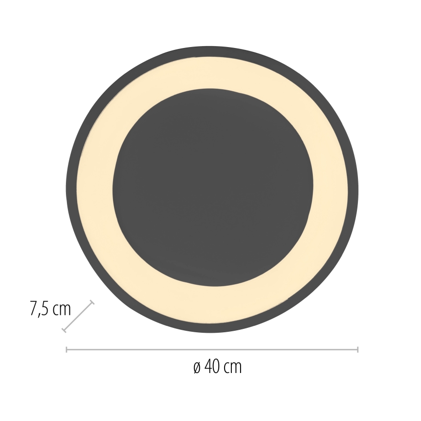 Schöner Wohnen 14233-18 - zatemnljivo LED stropno svetilo MONTA LED/21W/230V premer 40 cm črna