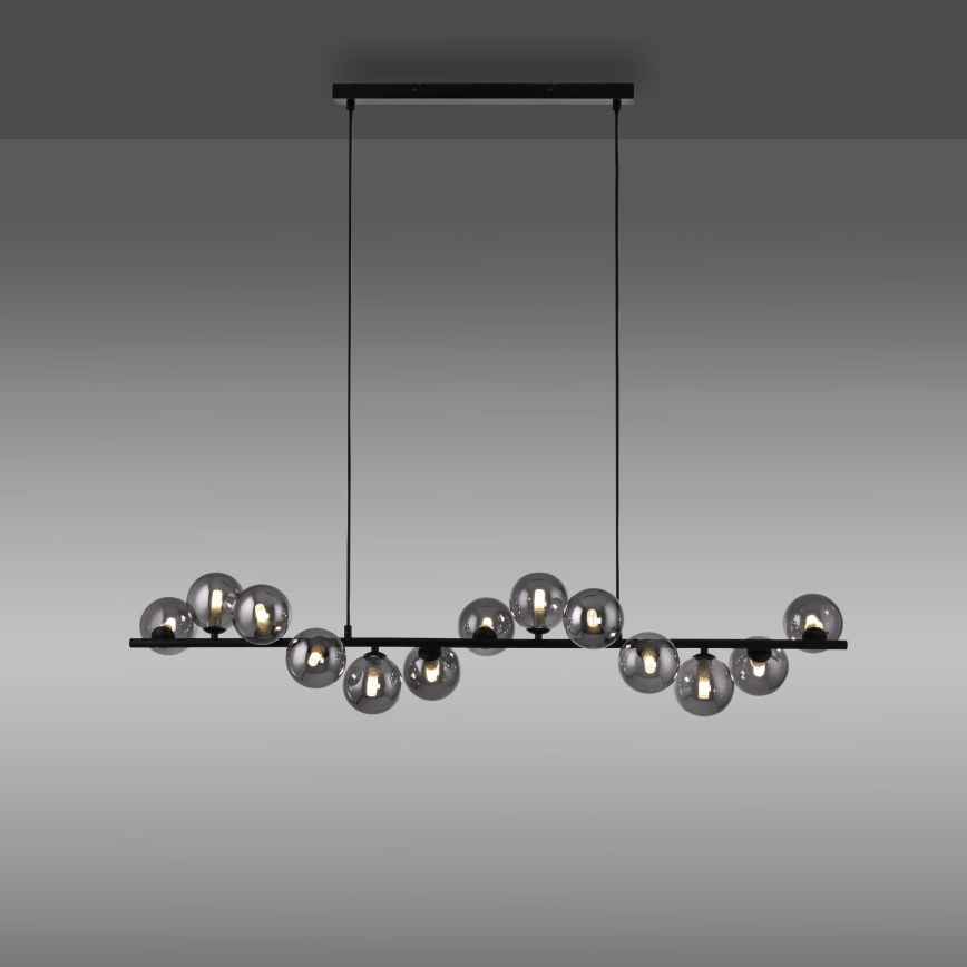 Schöner Wohnen 14504-18 - LED lestenec na lanku DUBAI 13xG9/3W/230V 118 m črna/dimna