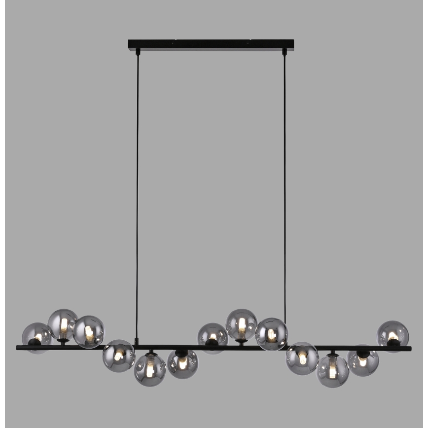 Schöner Wohnen 14504-18 - LED lestenec na lanku DUBAI 13xG9/3W/230V 118 m črna/dimna
