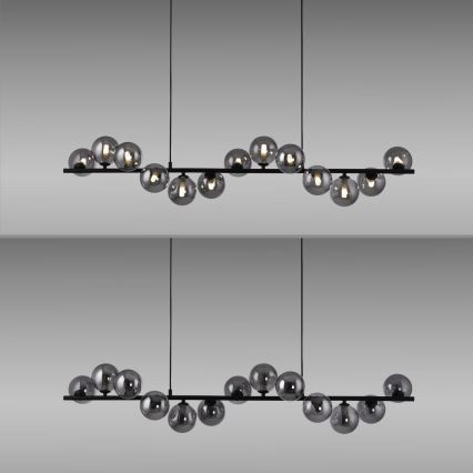 Schöner Wohnen 14504-18 - LED lestenec na lanku DUBAI 13xG9/3W/230V 118 m črna/dimna