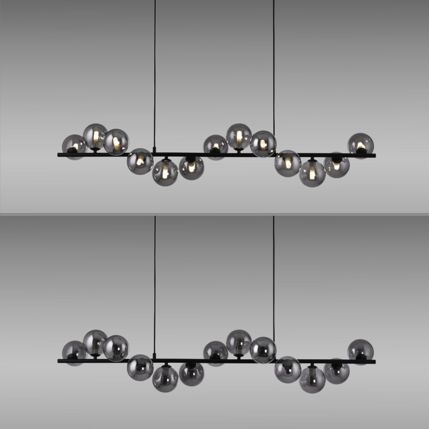 Schöner Wohnen 14504-18 - LED lestenec na lanku DUBAI 13xG9/3W/230V 118 m črna/dimna